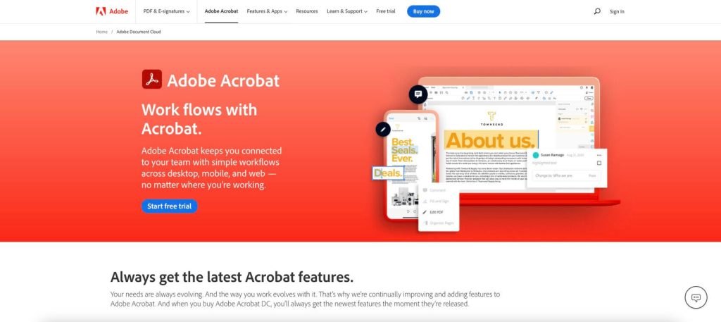 adobe acrobat homepage