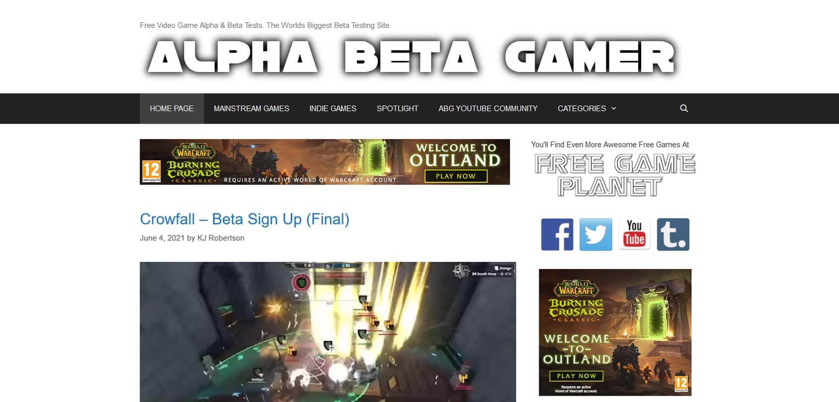 Alpha Beta Gamer Homepage