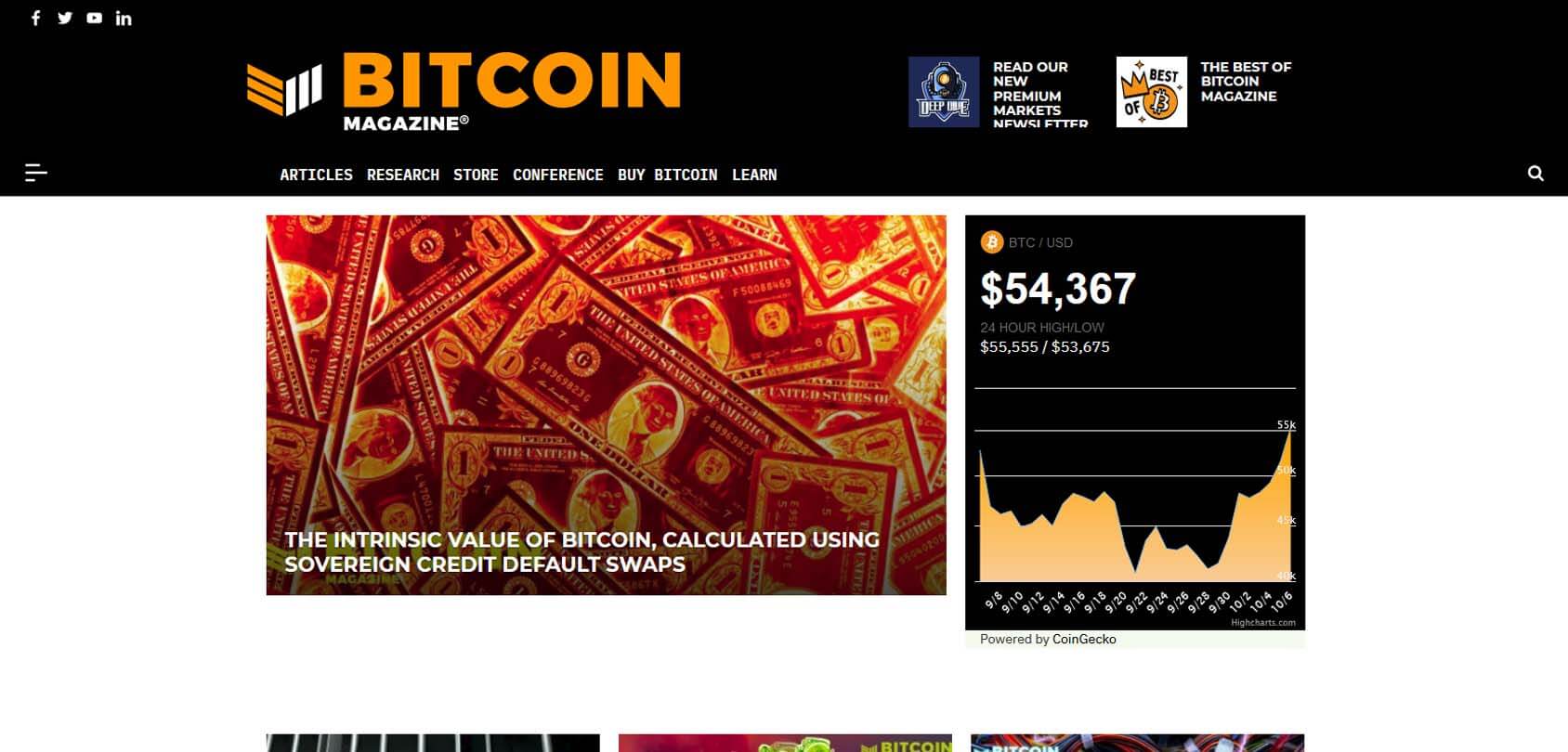 Bitcoin Magazine Homepage