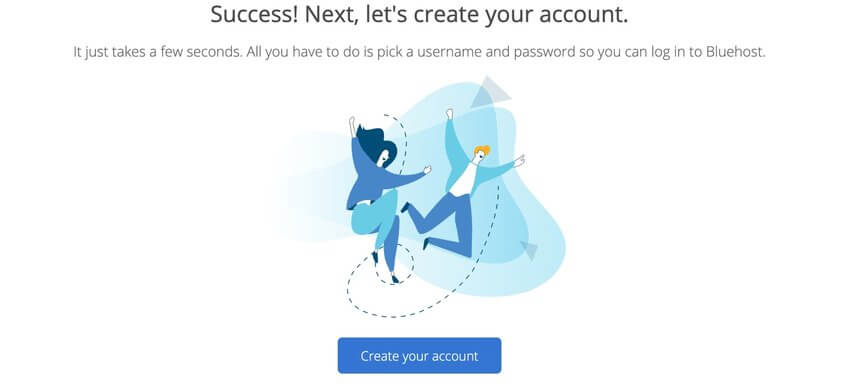 bluehost create your account