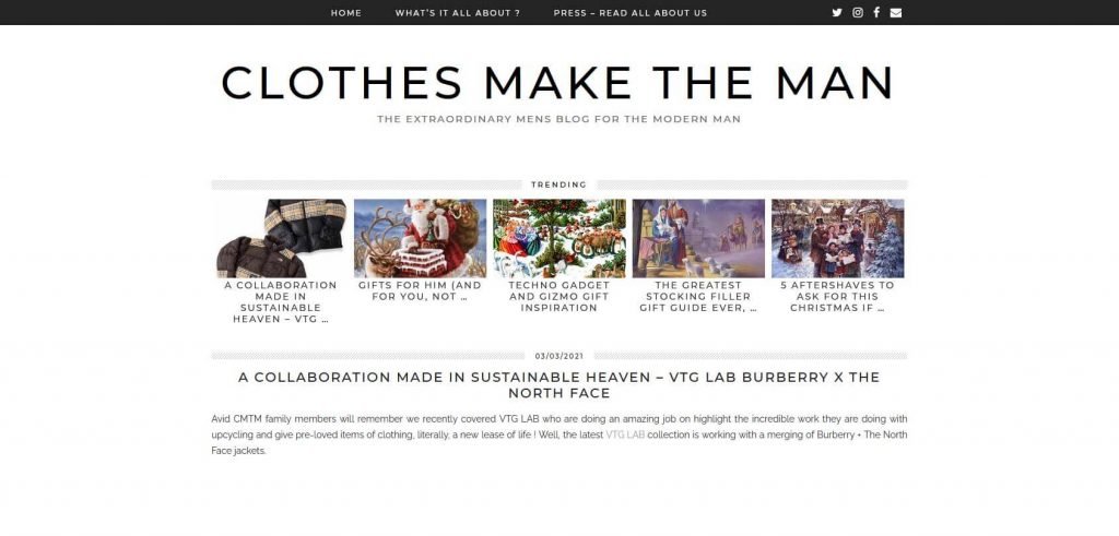 Clothes Make the Man Homepage