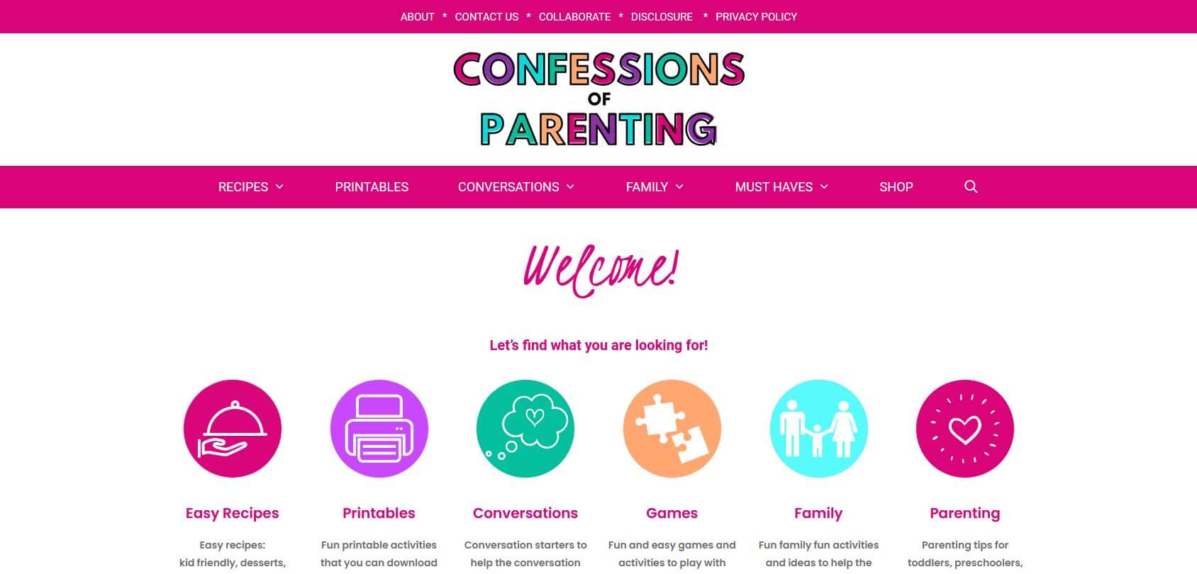 Confessions of Parenting Homepage