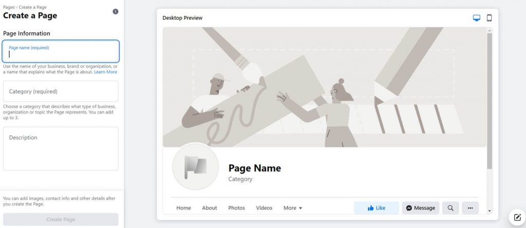 create facebook business page