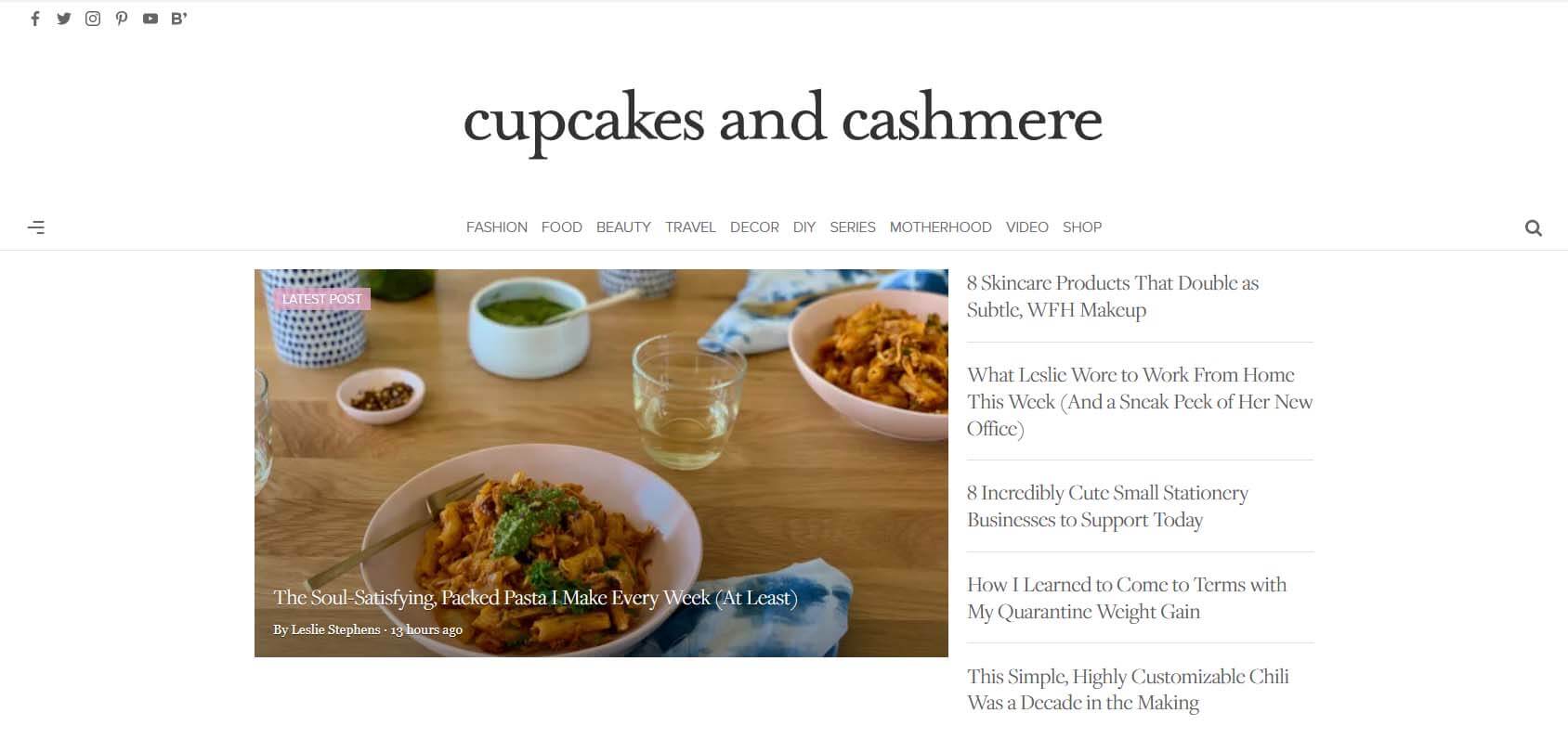 Cupcakes and Cashmere Homepage