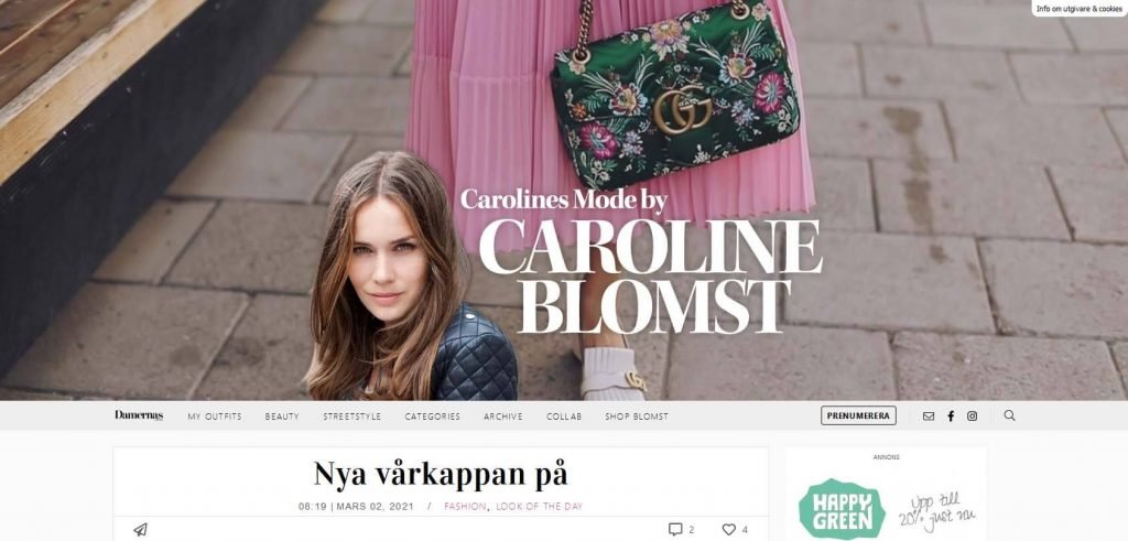 Carolines Mode Homepage
