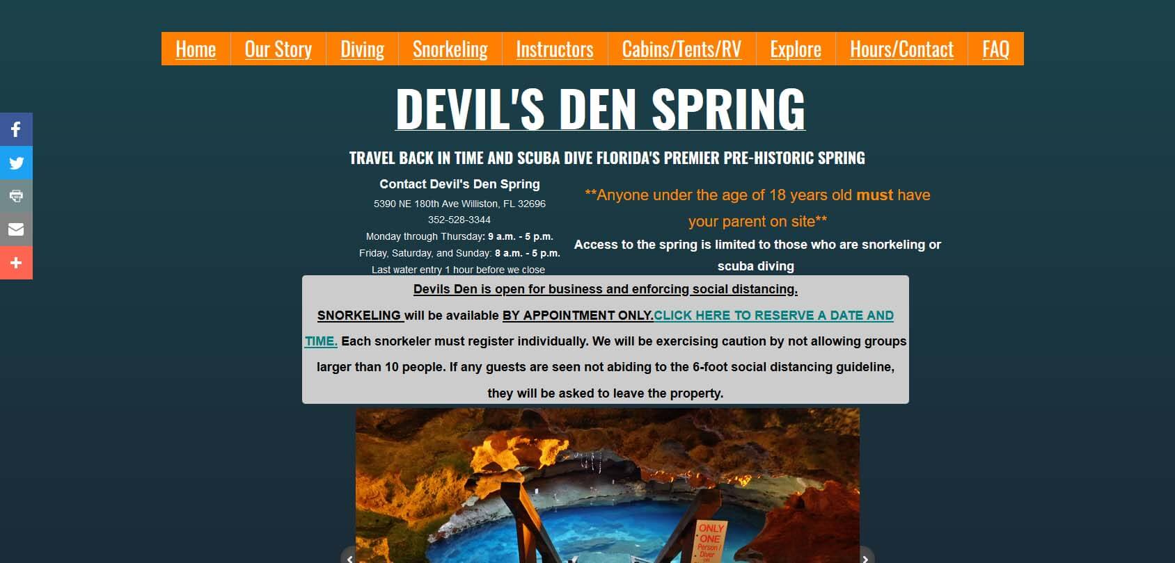 Devil’s Den Spring Homepage