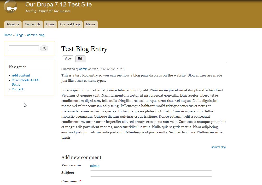 Drupal blogging module