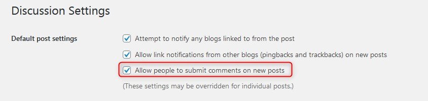 Enable/disable comments site wide