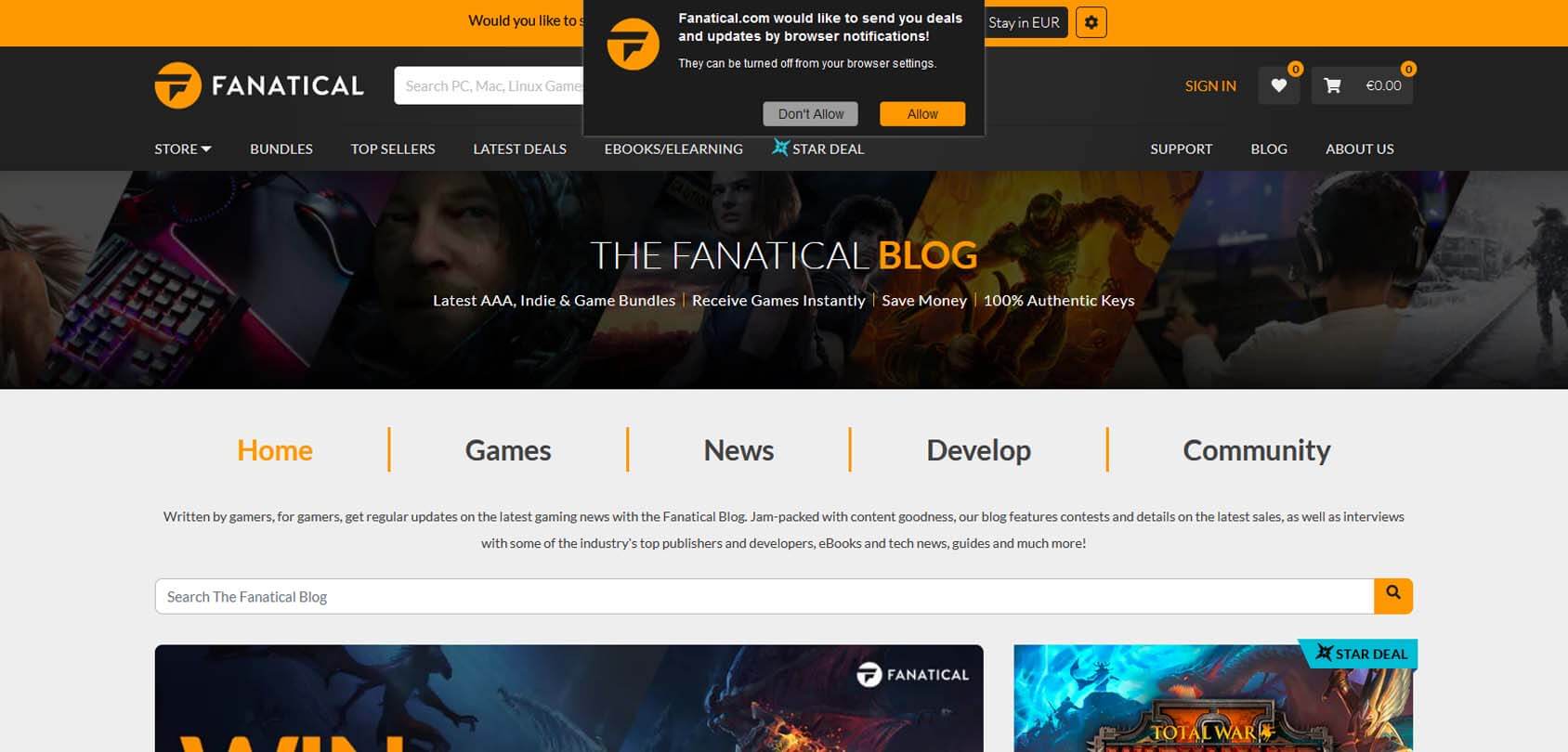 Fanatical Blog Homepage
