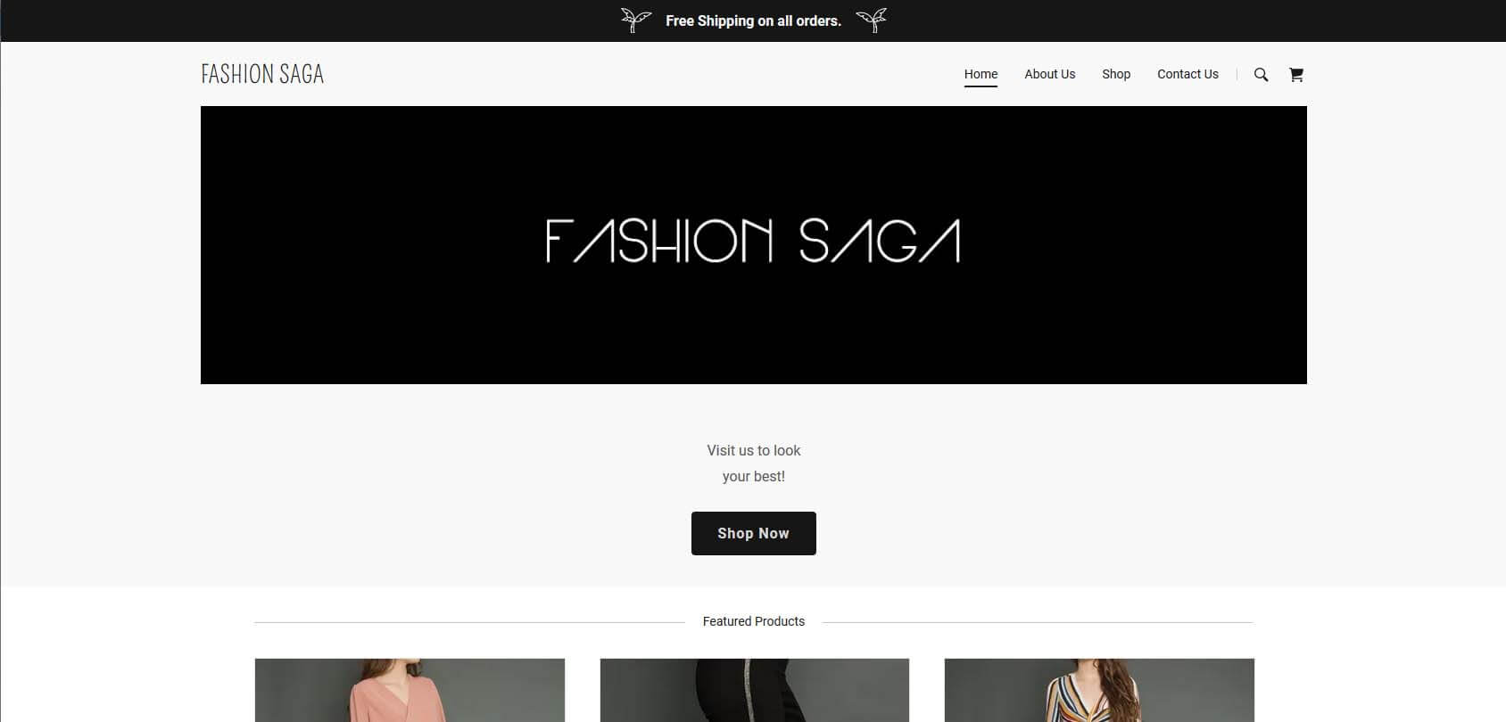 Fashion Saga Homepage