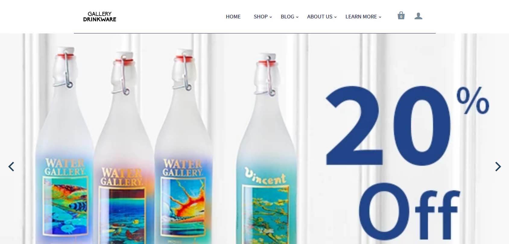 Gallery Drinkware homepage