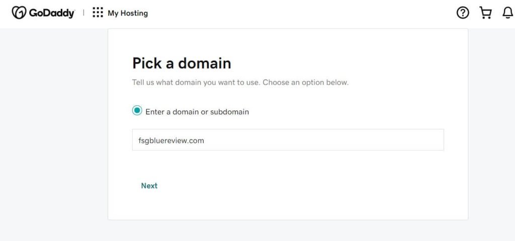 godaddy choose domain