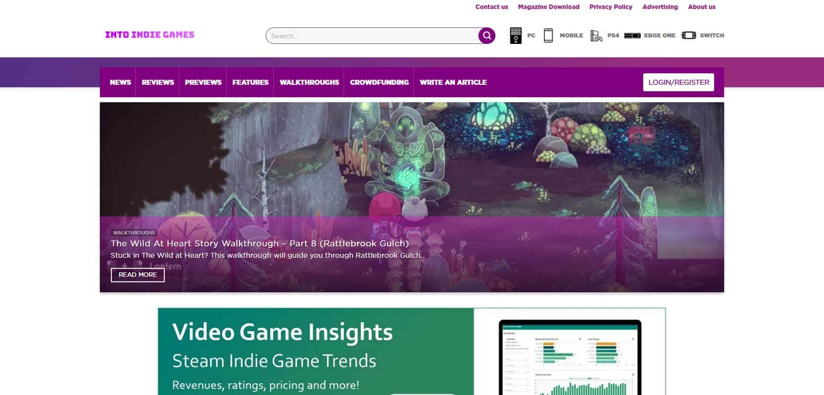 Into Indie Games Homepage