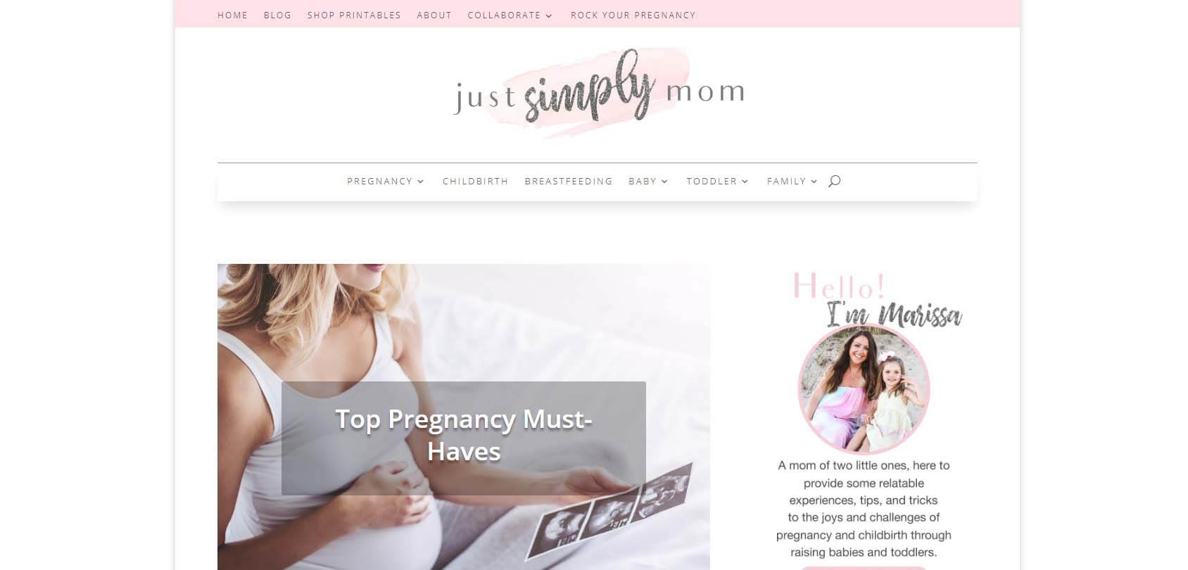 Just Simply Mom Homepage