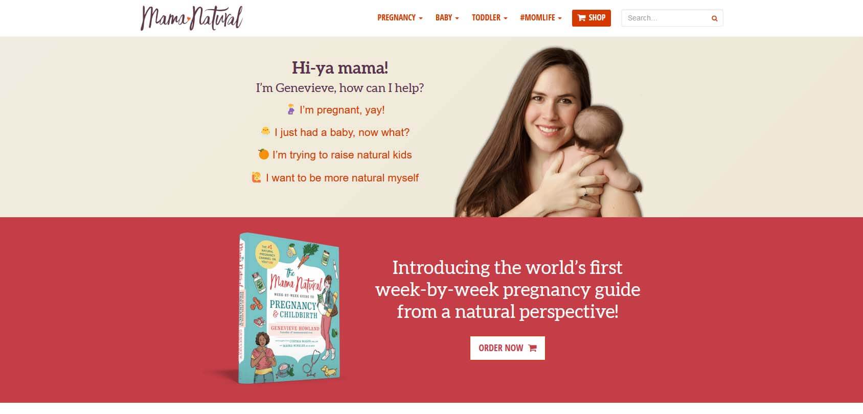 Mama Natural Homepage