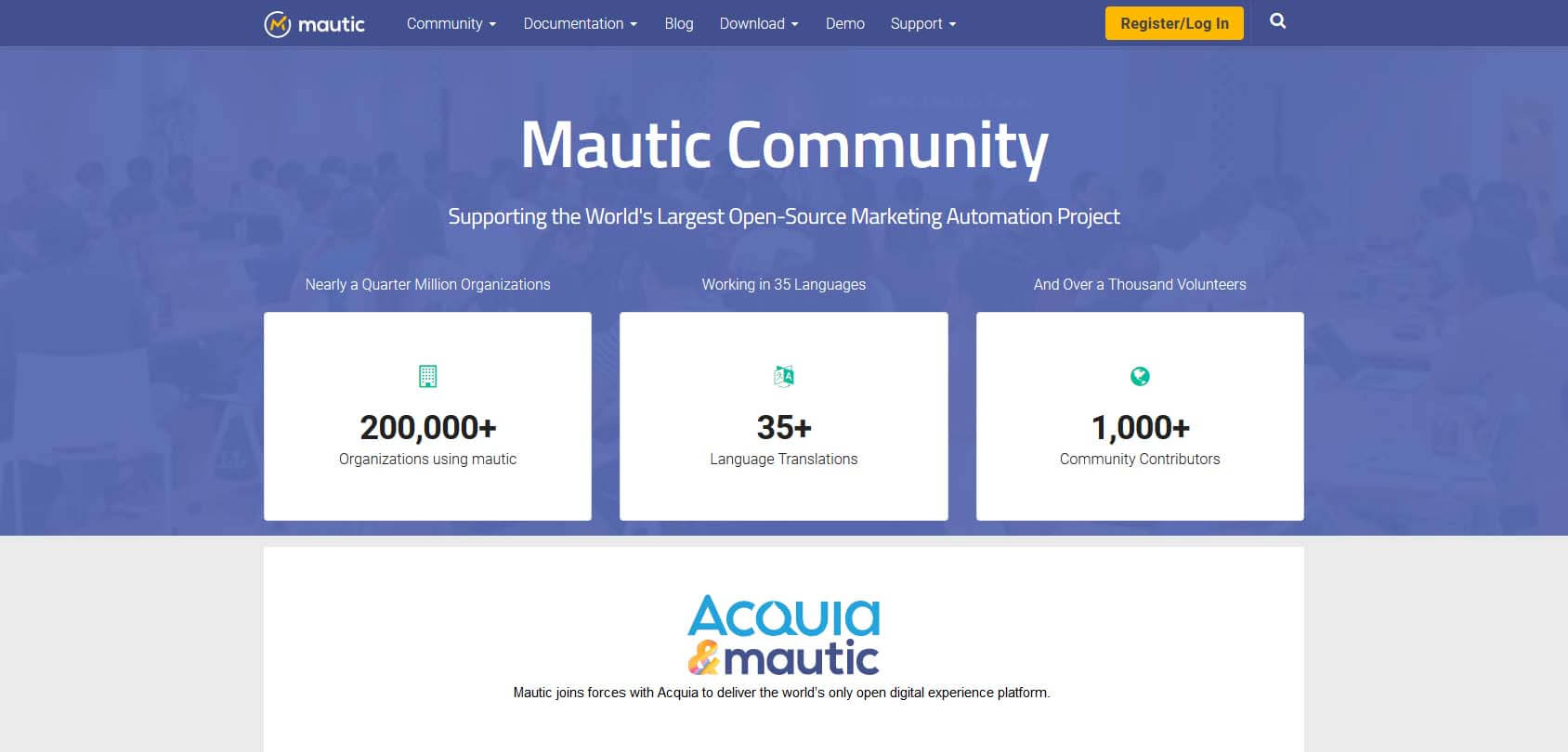 Mautic homepage