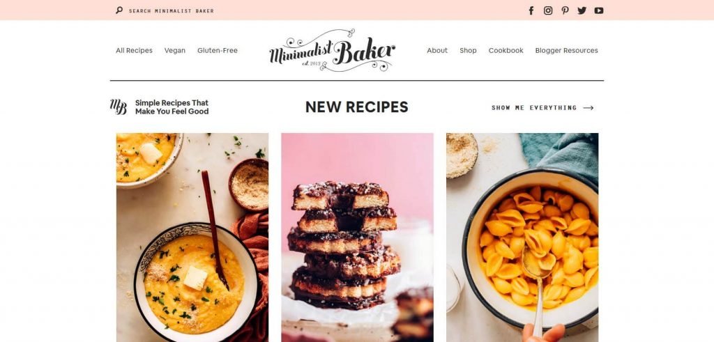 Minimalist Baker Homepage