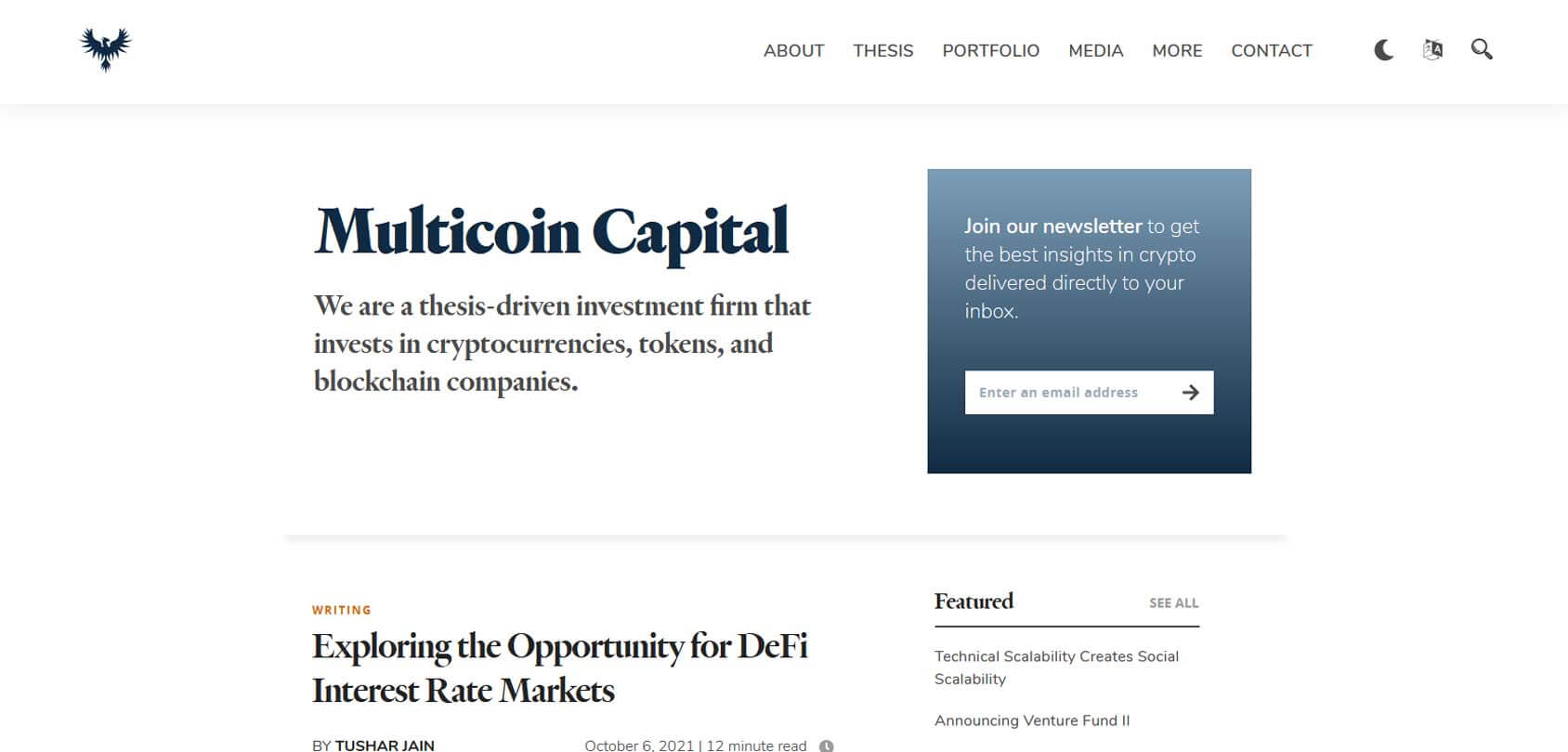Multicoin Capital Homepage