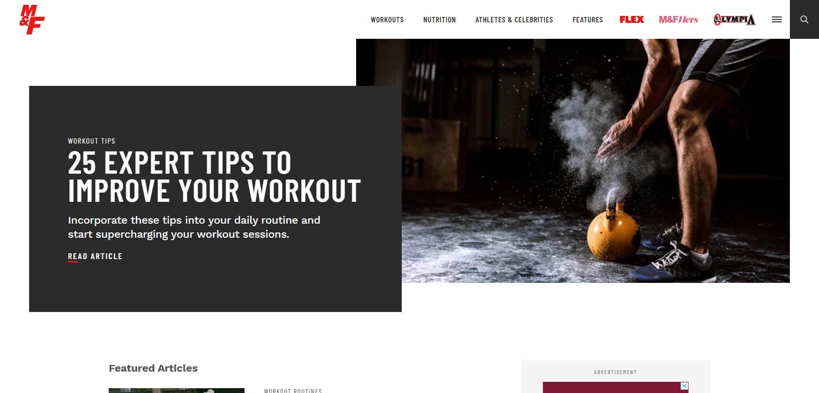 Muscle and Fitness Homepage