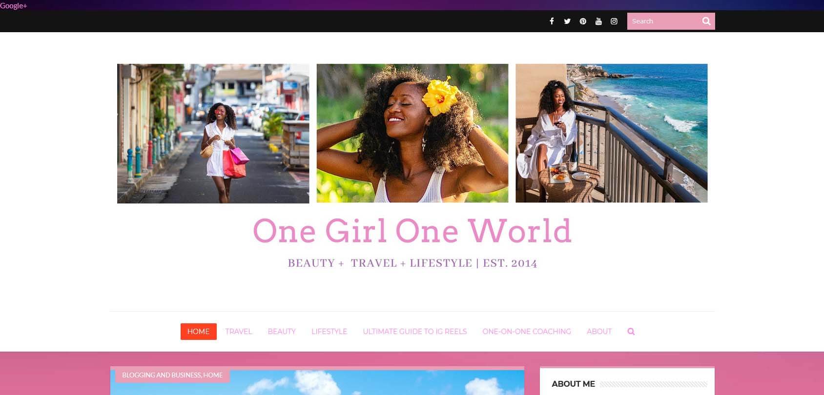One Girl One World Homepage