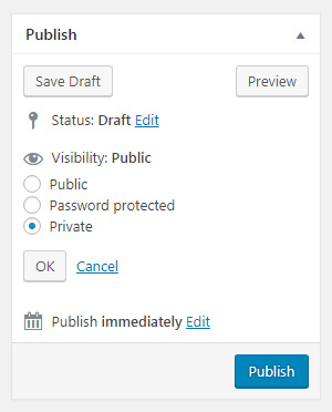 Make private post in WordPress