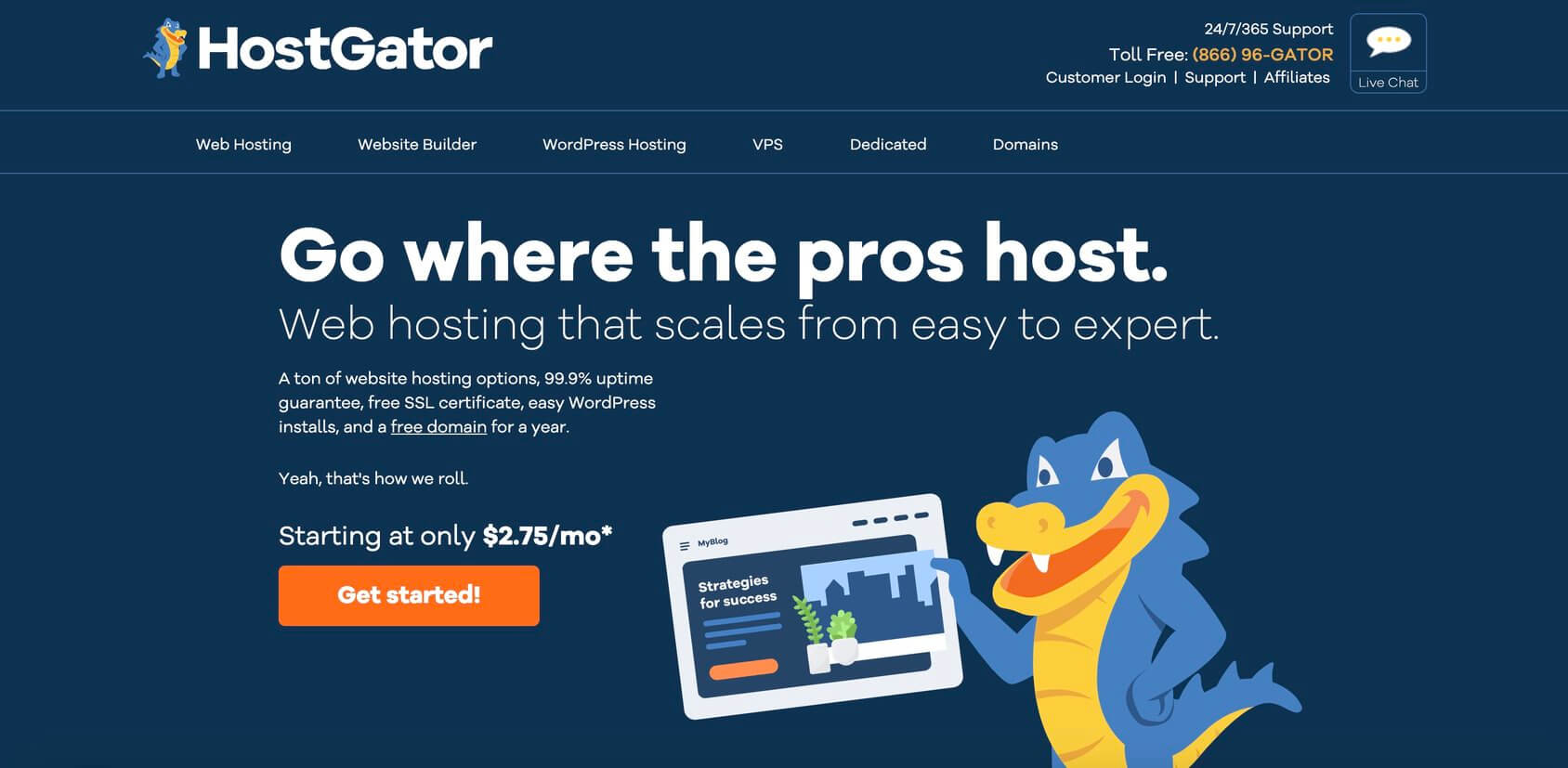 HostGator Homepage