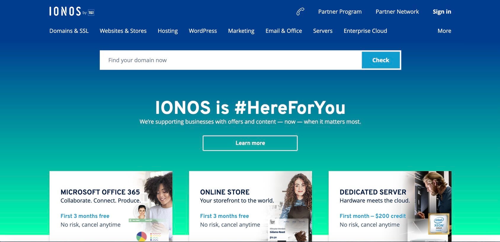 IONOS homepage