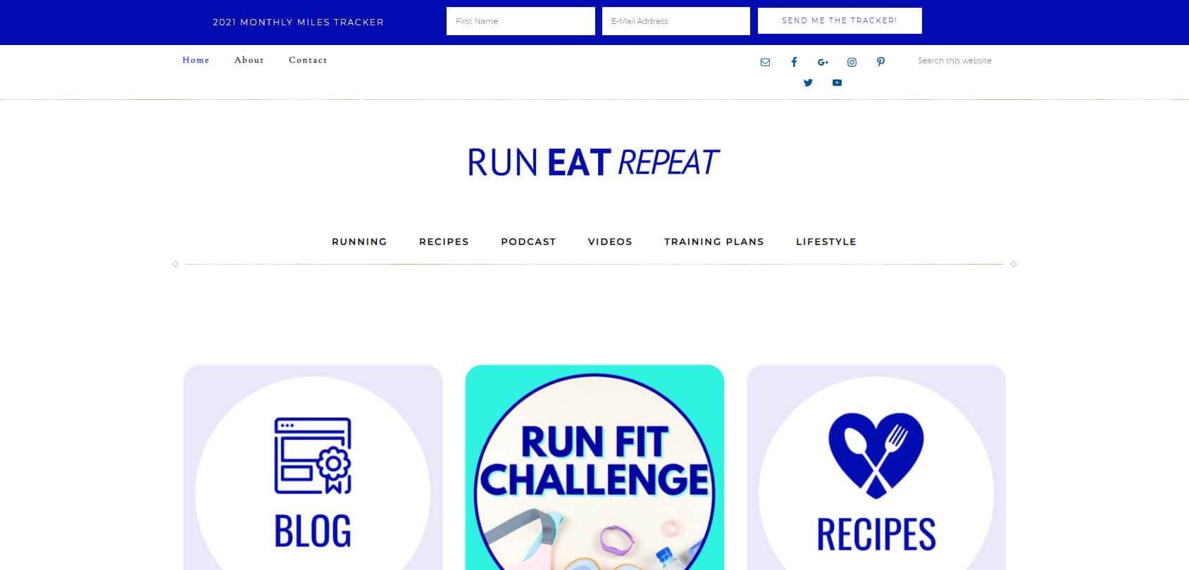 Run Eat Repeat Homepage
