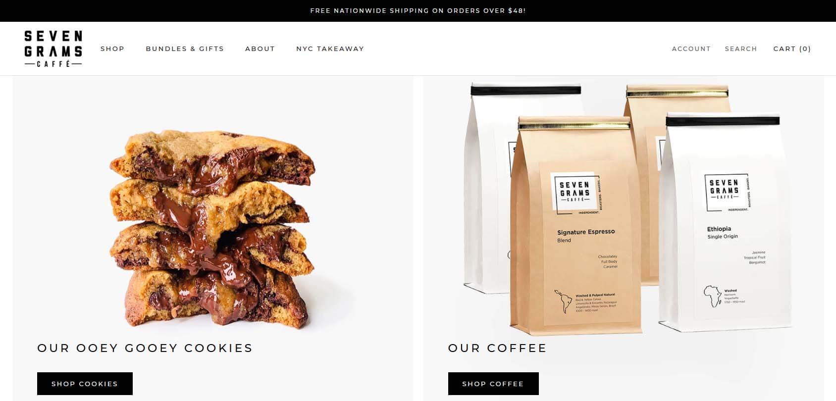Seven Grams Caffe Homepage