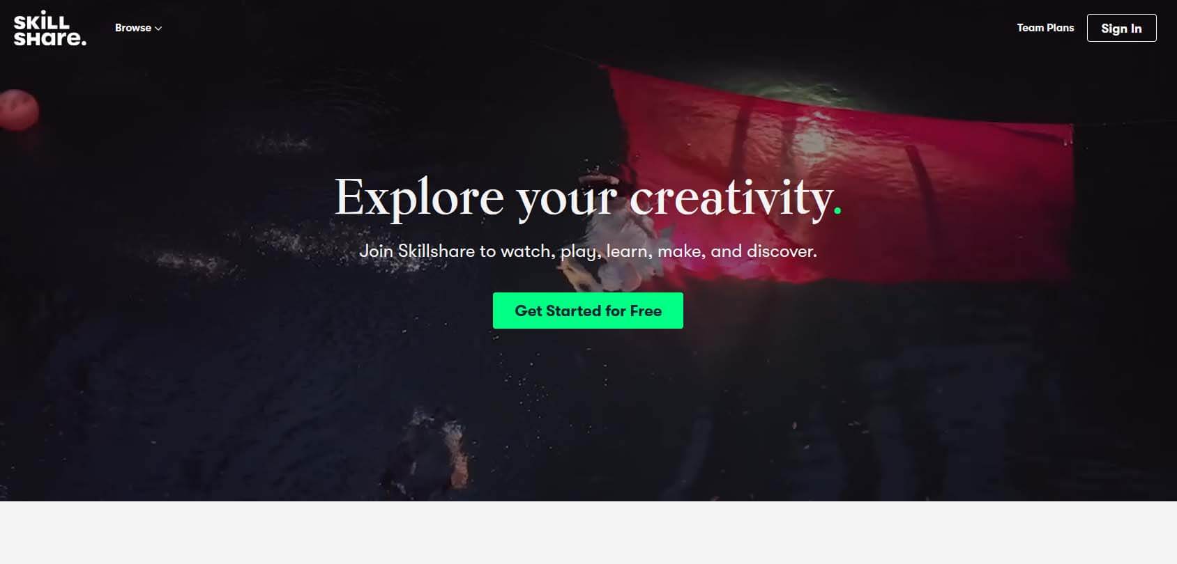 Skillshare homepage