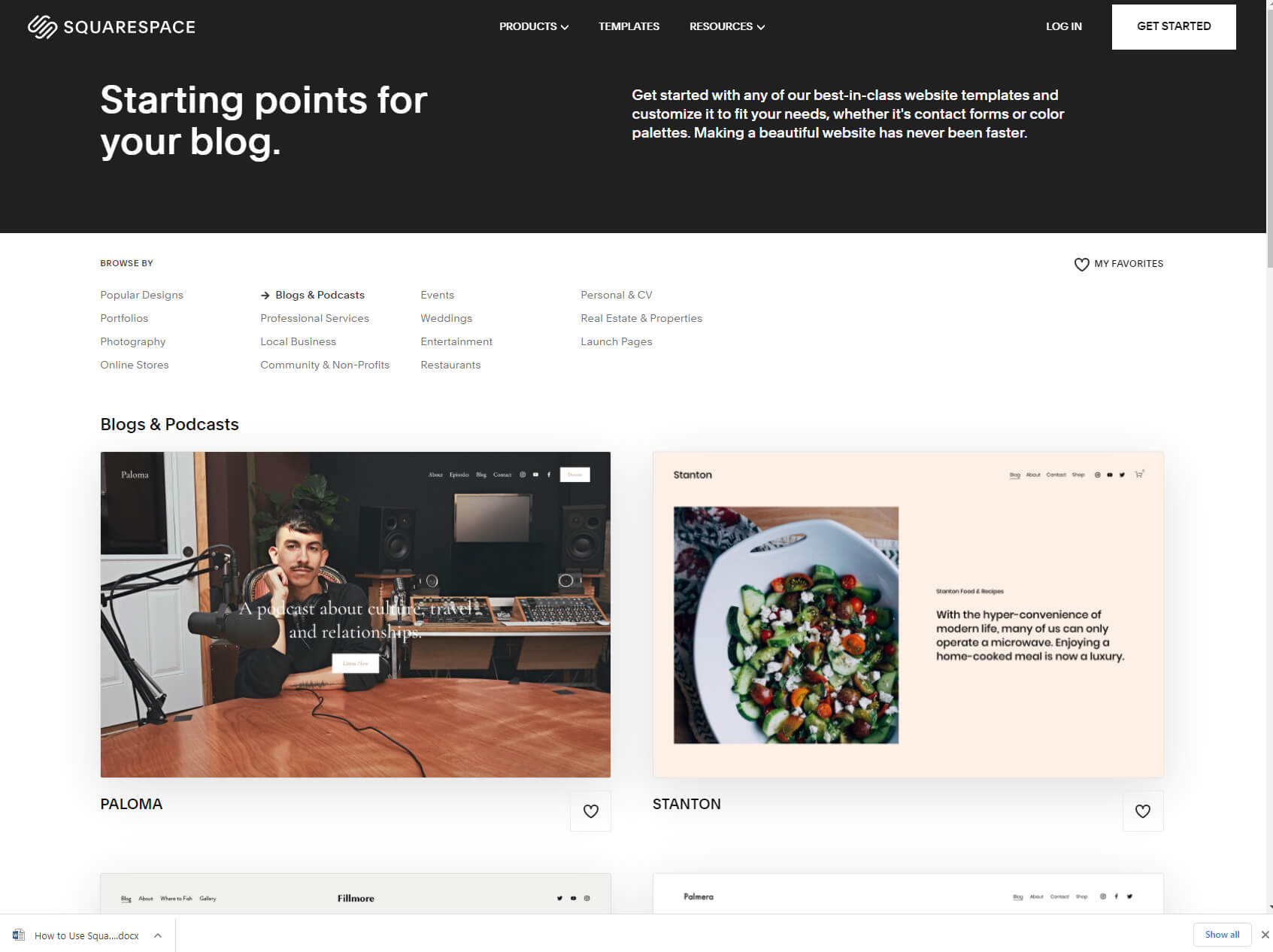 Squarespace templates