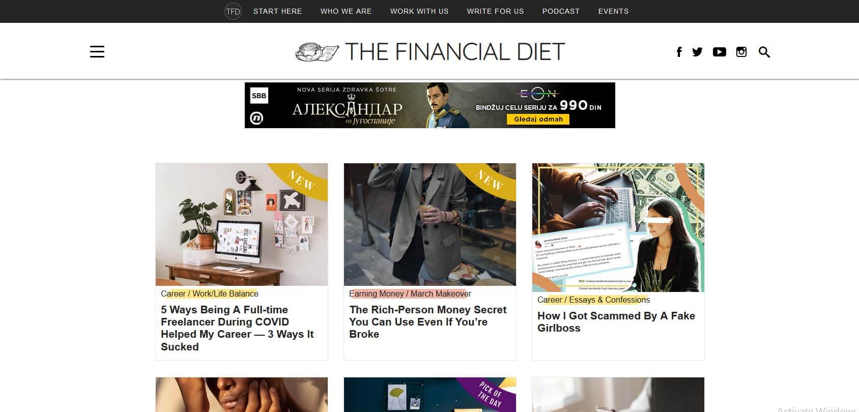 The Financial Diet Homepage
