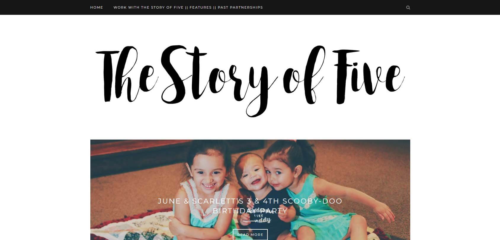 The Story of Five Homepage