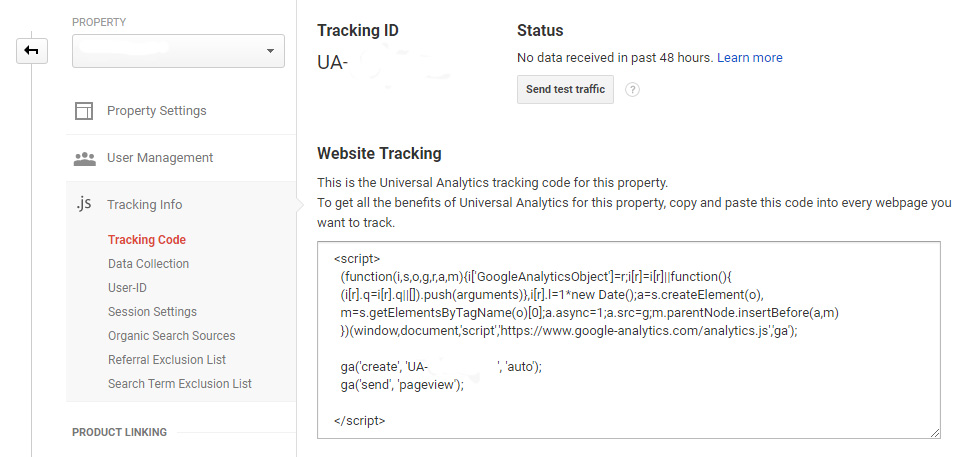 Google Analytics tracking code