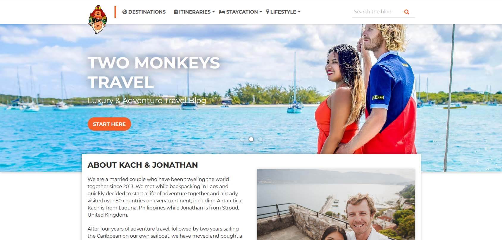 Two Monkeys Travel Homepage