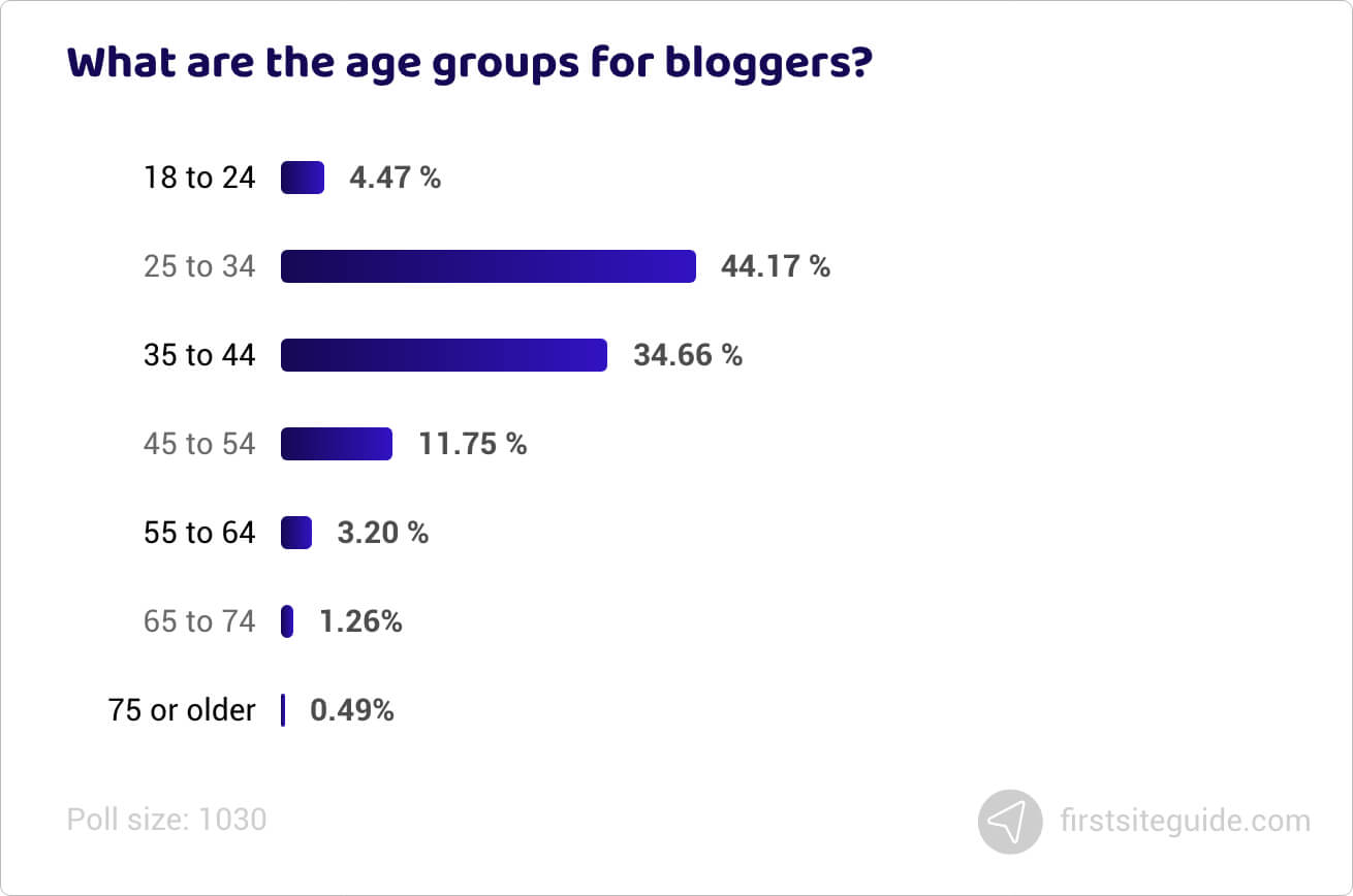 What are the age groups for bloggers
