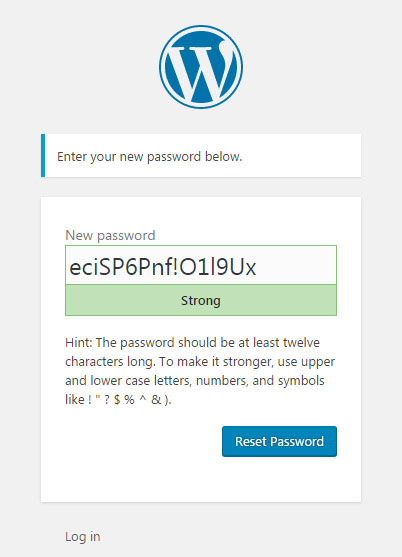 WordPress password reset