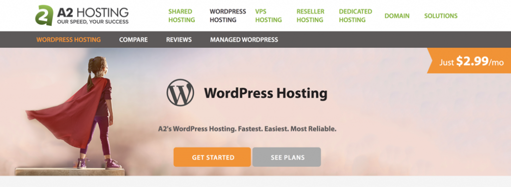 A2hosting WordPress hosting