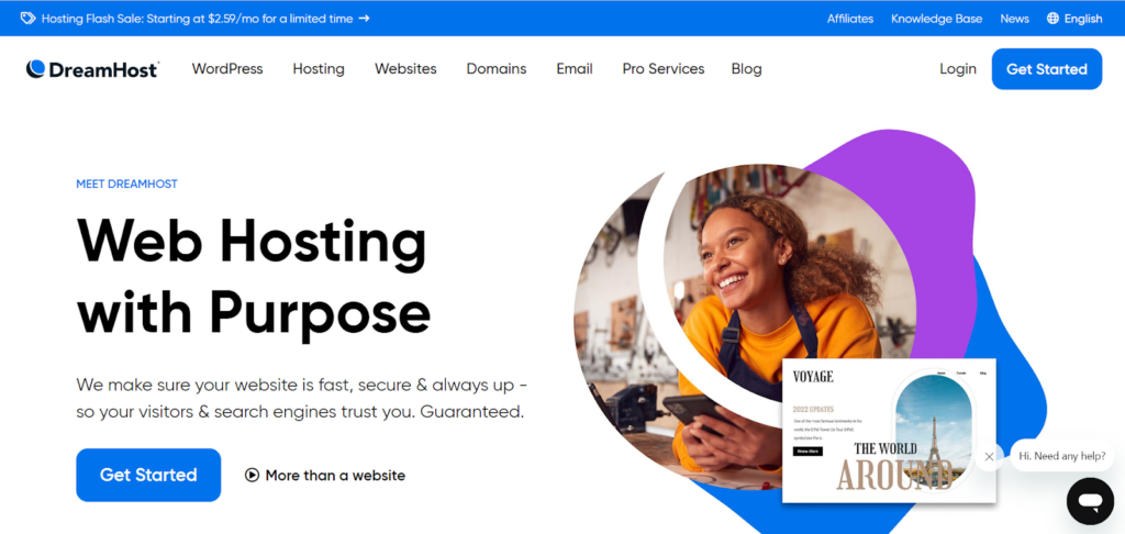 DreamHost homepage