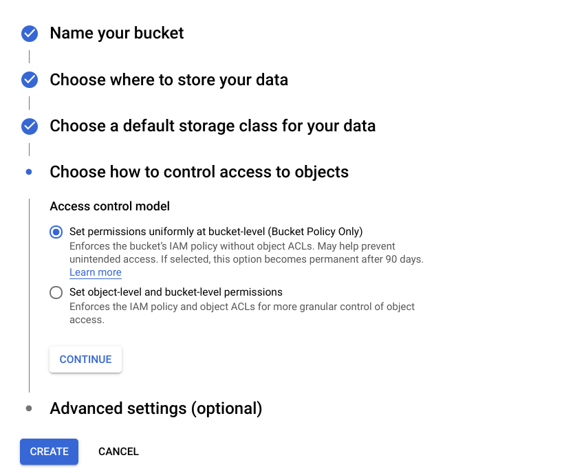 Google Cloud Select object control access