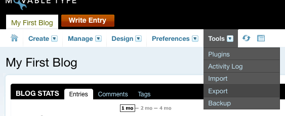 Movable Type export