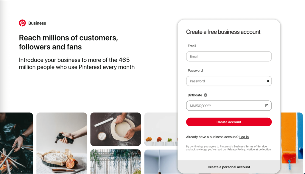 pinterest business account