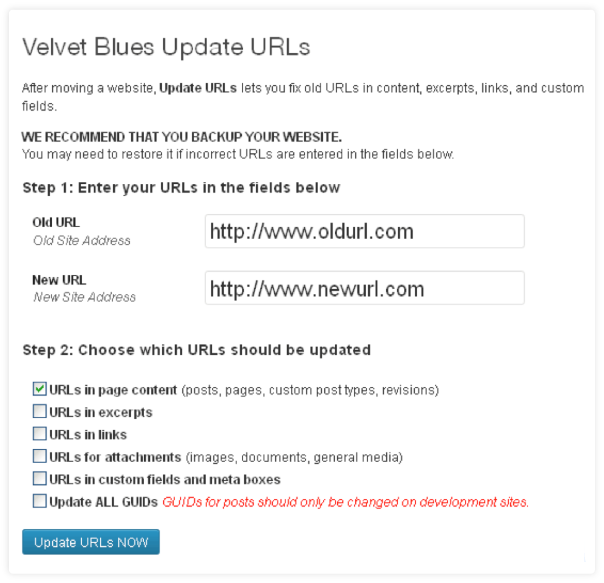 Velvet Blues Updated Urls